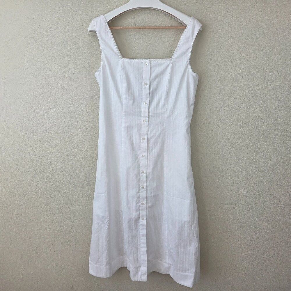 Wild Fable Target Square Neck Midi Dress Size M Fresh White Button Front NEW
